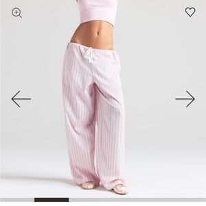 NWT SKIMS Barely Pink Striped Pajama Wide Leg Pants